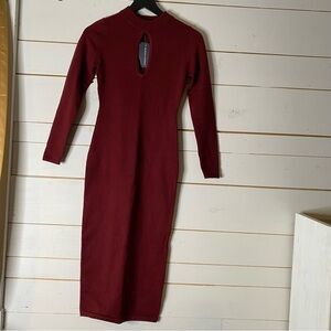 Melrose and Market Deep Red Long Sleeve Dress